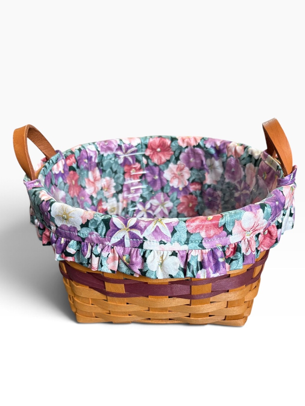 Longaberger 1997 May Series Petunia Basket Combo Leather Handles